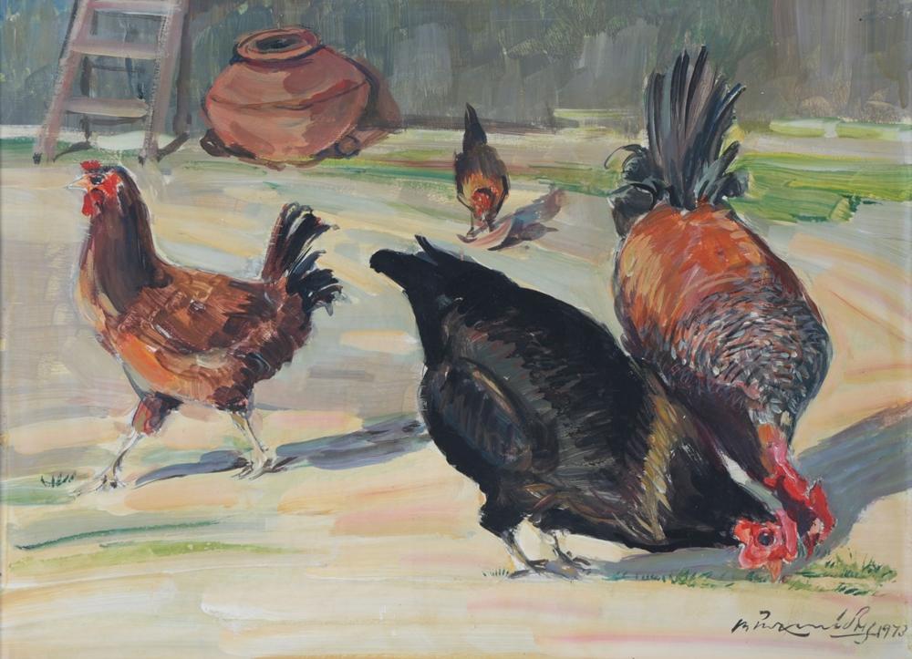 Victor IOANNIDES comparable auction result: victor ioannides 1903 1984 from the series hens and roosters