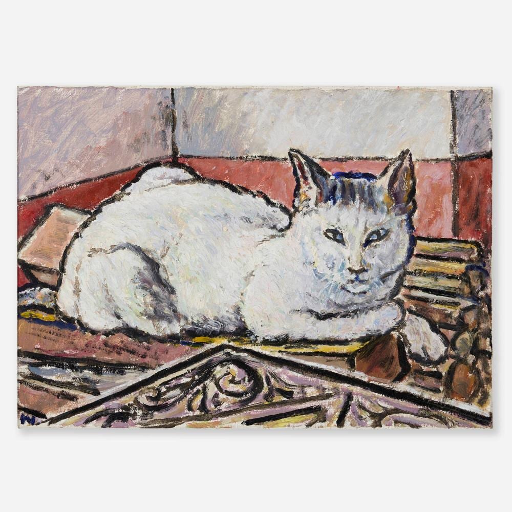 Harold Weston comparable auction result: harold weston white cat on woodpile