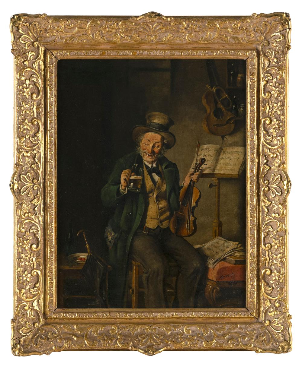 Hermann Corrodi comparable auction result: hermann armin kern hungary 1838 1912 an old musician enjoying a beer oil on canvas 17 x 12 5 framed 22 x 18
