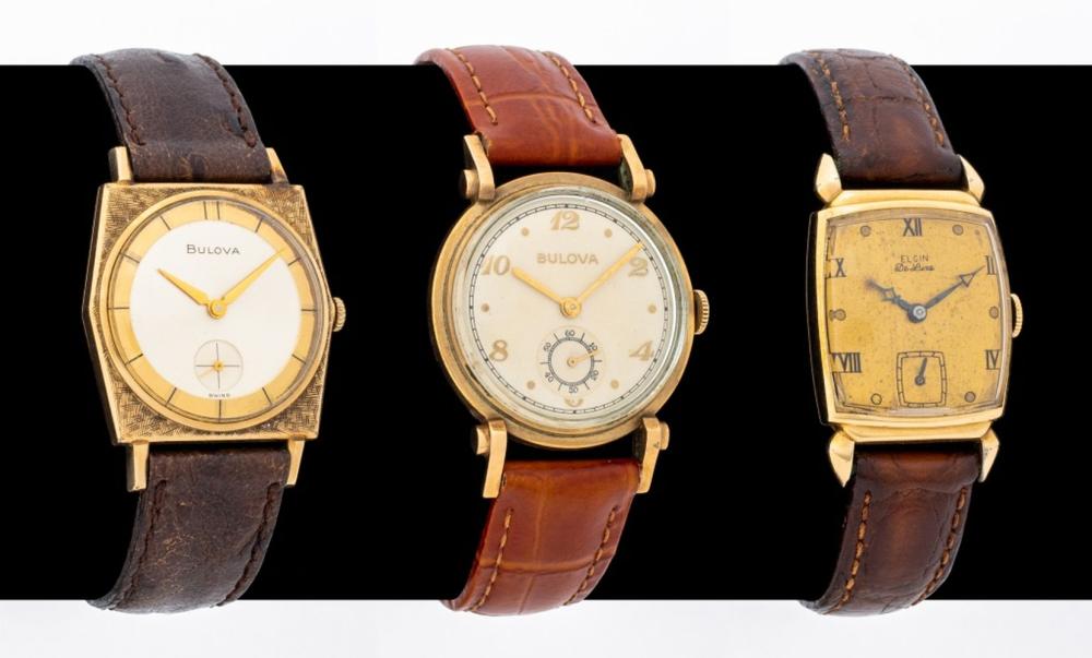Bulova & Elgin Vintage Watches, 3 sold by Auctions at Showplace, lot 24 — auction record photograph