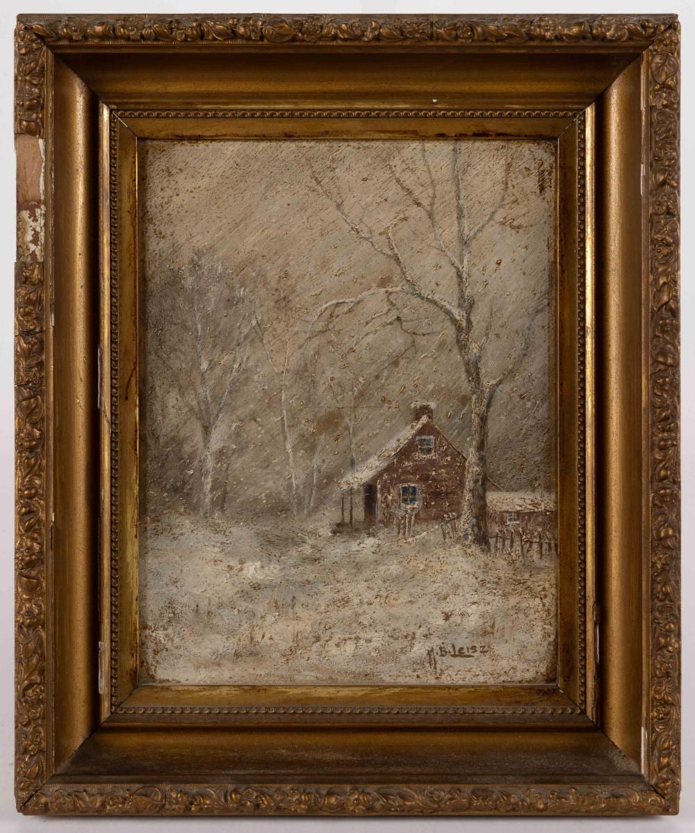 mary b leisz berks co pennsylvania 1876 1935 winter landscape painting · Jeffrey S. Evans & Associates · 2025-11-22 Mary B. Leisz comparable auction result: mary b leisz berks co pennsylvania 1876 1935 winter landscape painting