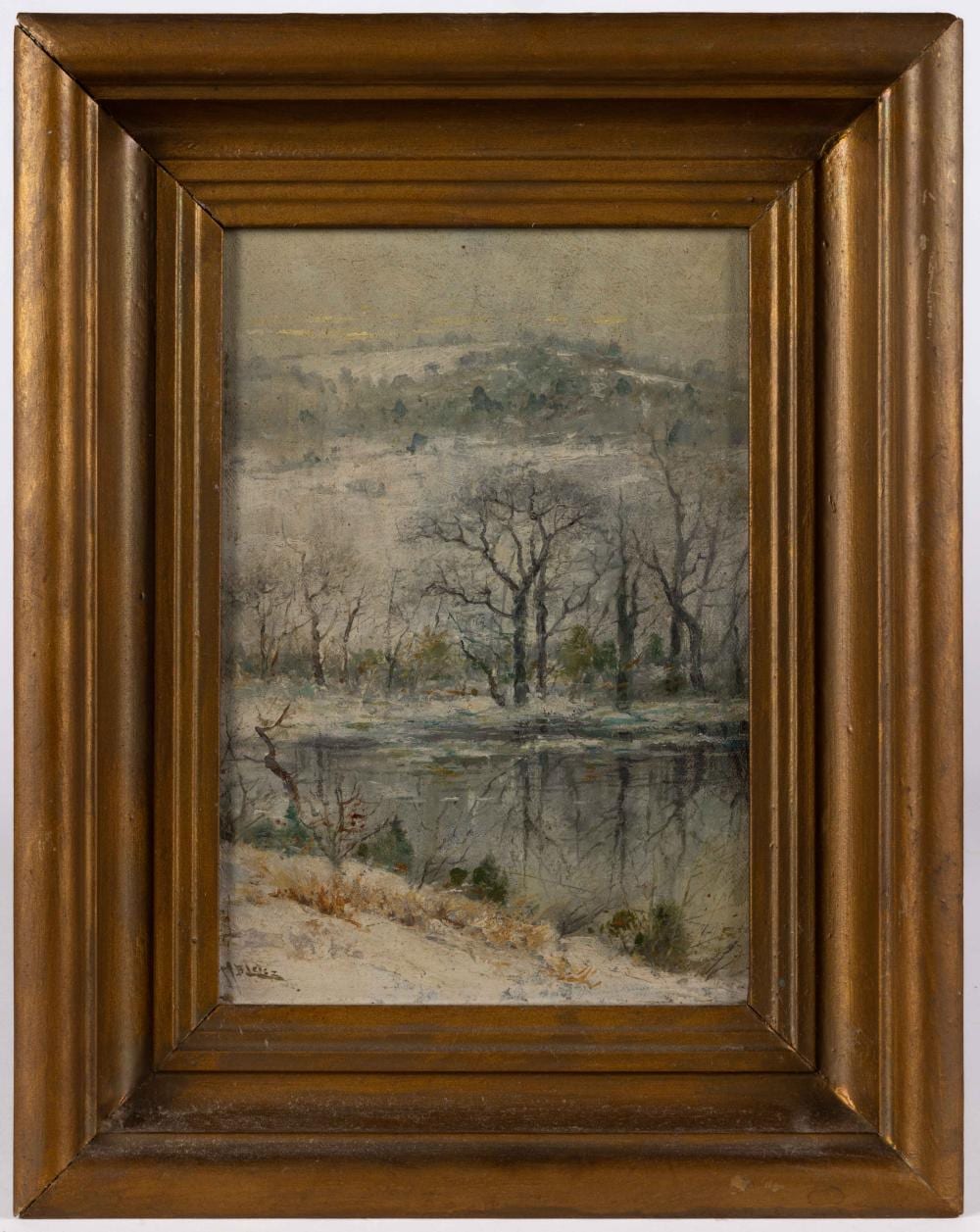mary b leisz berks co pennsylvania 1876 1935 from the studio window winter landscape painting · Jeffrey S. Evans & Associates · 2025-11-22 Mary B. Leisz comparable auction result: mary b leisz berks co pennsylvania 1876 1935 from the studio window winter landscape painting