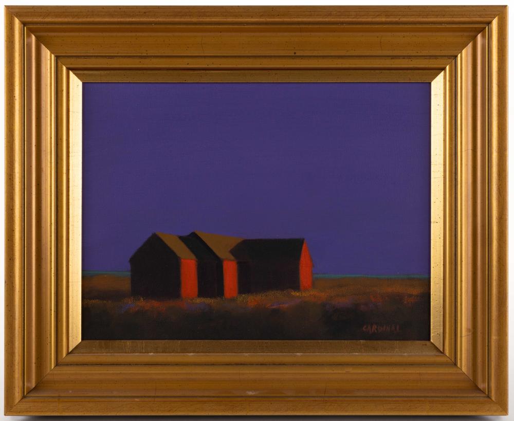Robert Cardinal comparable auction result: robert cardinal canadian american b 1936 cape cod massachusetts coastal landscape with beach cottages