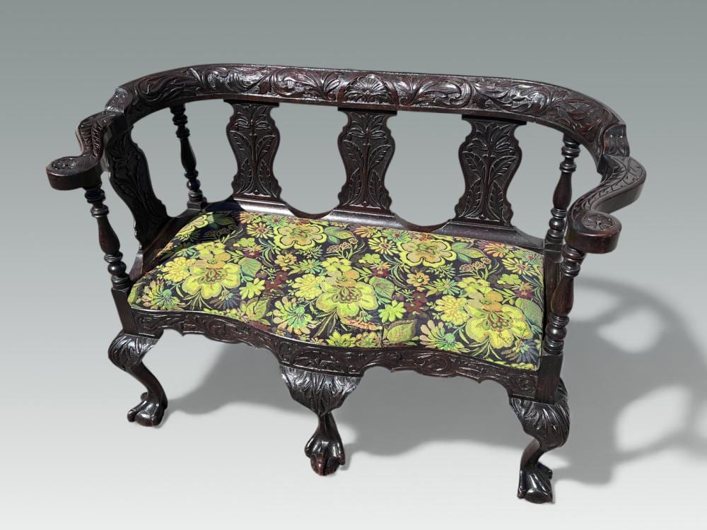 RENAISSANCE REVIVAL STYLE CLAWFOOT SETTEE sold by Burchard Galleries Inc, lot 1043 — auction record photograph
