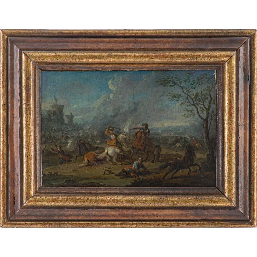 Jacques Courtois comparable auction result: jacques courtois attr le olio su tavola