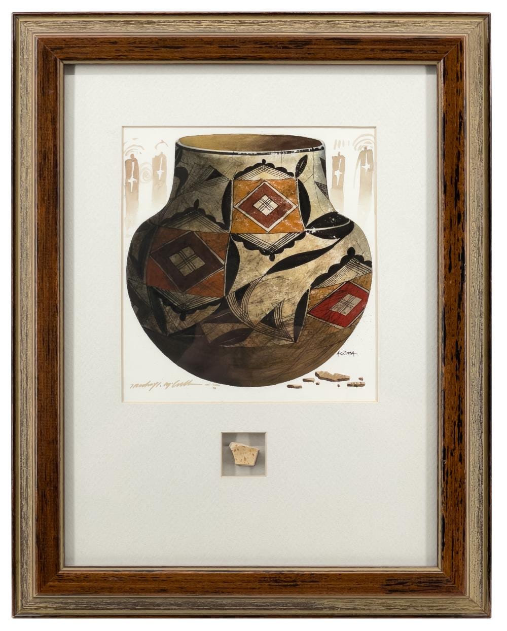 Michael McCullough comparable auction result: michael mccullough acoma watercolor on paper