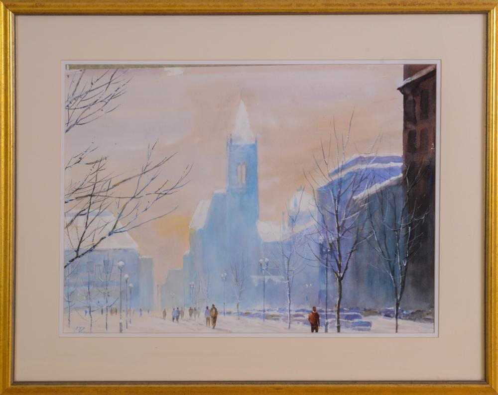 Curtis Rosser comparable auction result: curtis rosser 1927 2005 ma winter street scene in boston