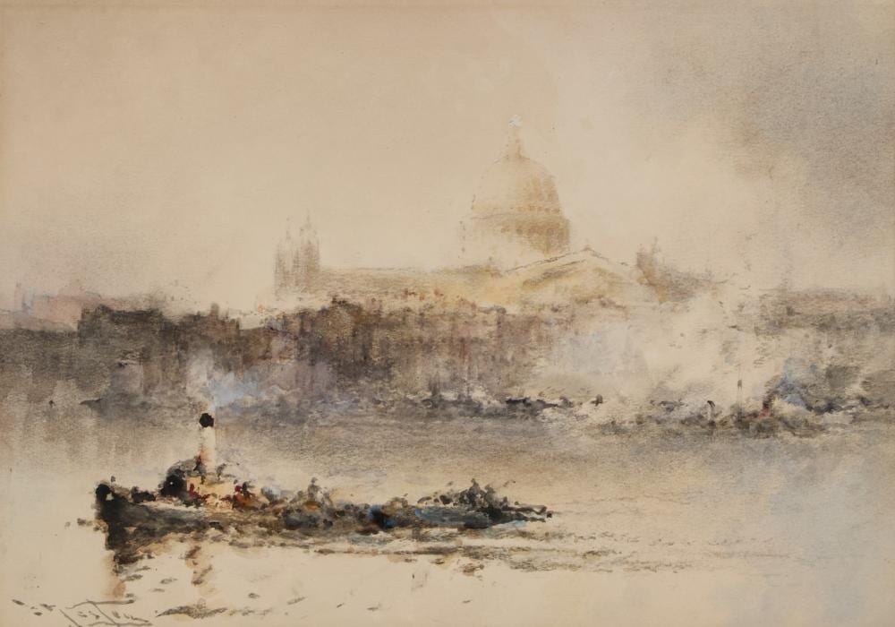 frank wasley 1848 1934 st pauls from blackfriars · Elstob Auctioneers · 2025-11-20 Frank Wasley comparable auction result: frank wasley 1848 1934 st pauls from blackfriars