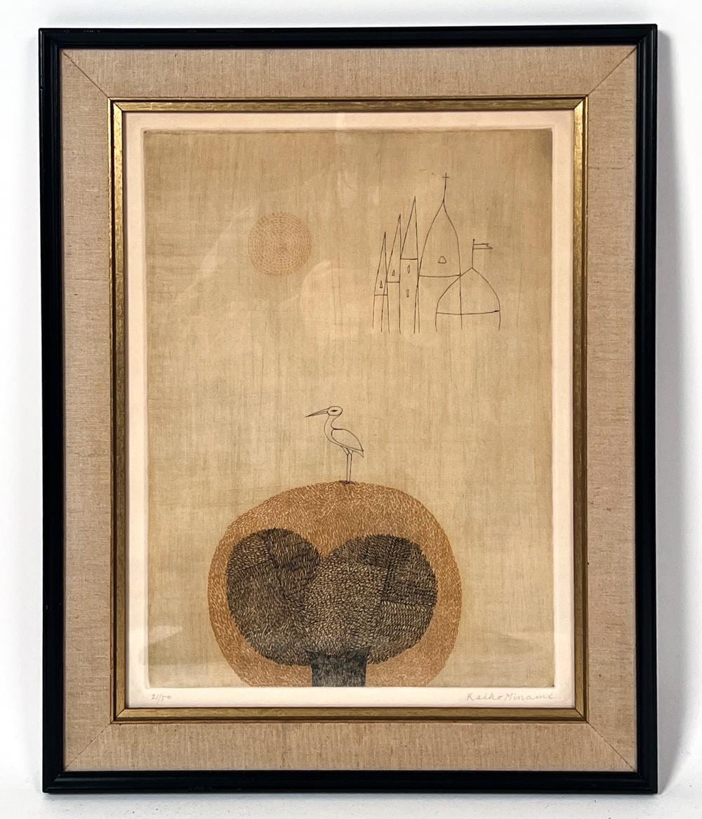 keiko minami japan 1911 2004 cigogne etching · Westport Auction · 2025-11-18 Keiko Minami comparable auction result: keiko minami japan 1911 2004 cigogne etching