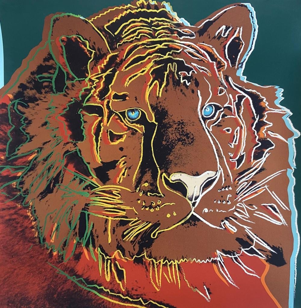 ANDY WARHOL 1928-1987 [AFTER] "SIBERIAN TIGER" FROM THE ENDANGERED SPECIES SERIES"PRINT ON LENNOX MUSEUM BOARD, BLINDSTAMPED & STAMPED VERSO, 97X97CMS, UNFRAMED. sold by WA Art Auctions, lot 95 — auction record photograph