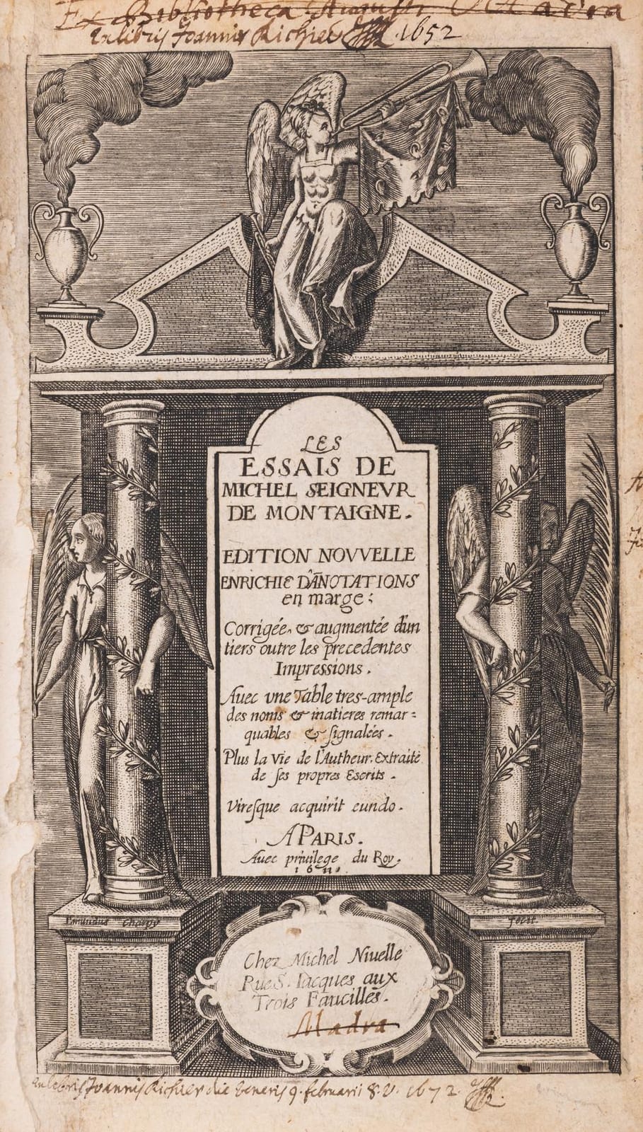 Matthieu van Plattenberg comparable auction result: montaigne michel de les essais paris michel nivelle 1611