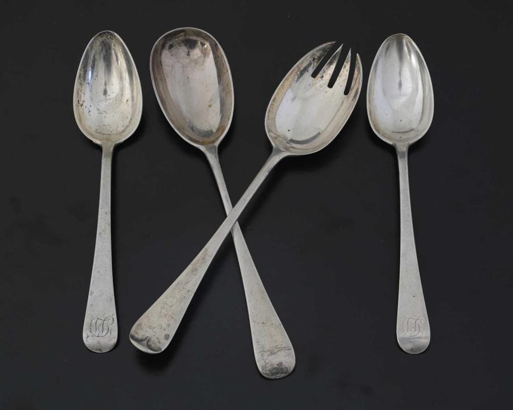 Georg Kars comparable auction result: two victorian silver salad servers by g