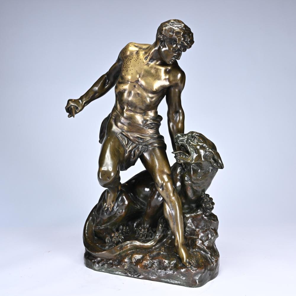 henri d sir gauqui 1858 1927 bronze sculpture un homme terrassant une lionne signed · Maison Jules Veilinghuis · 2025-11-29 Henri Désiré Gauquié comparable auction result: henri d sir gauqui 1858 1927 bronze sculpture un homme terrassant une lionne signed