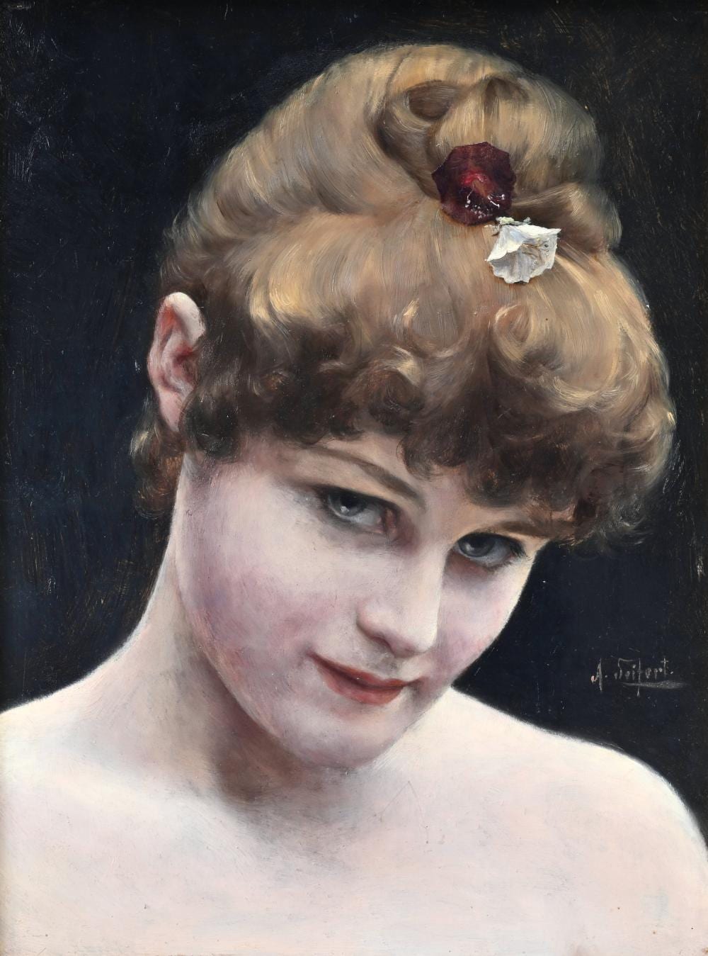 Alfred Seifert comparable auction result: alfred seifert 1850 1901 oil on panel young woman signed
