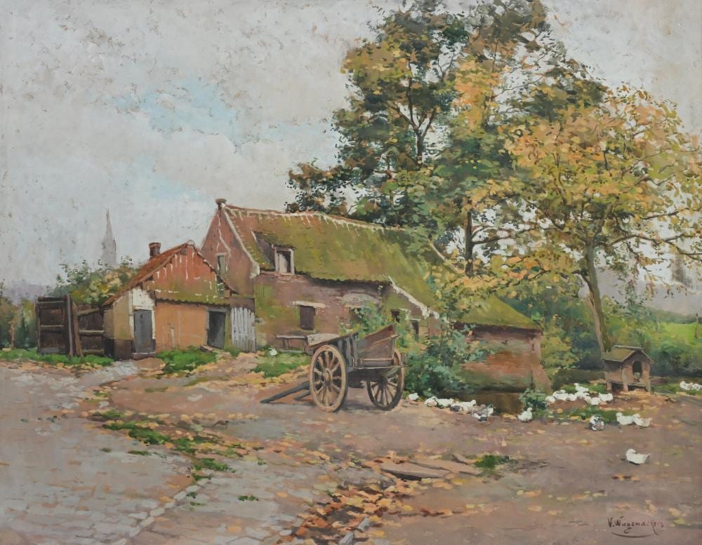 Victor Wagemaekers comparable auction result: victor wagemaekers 1876 1953 oil on canvas farm view with cart signed