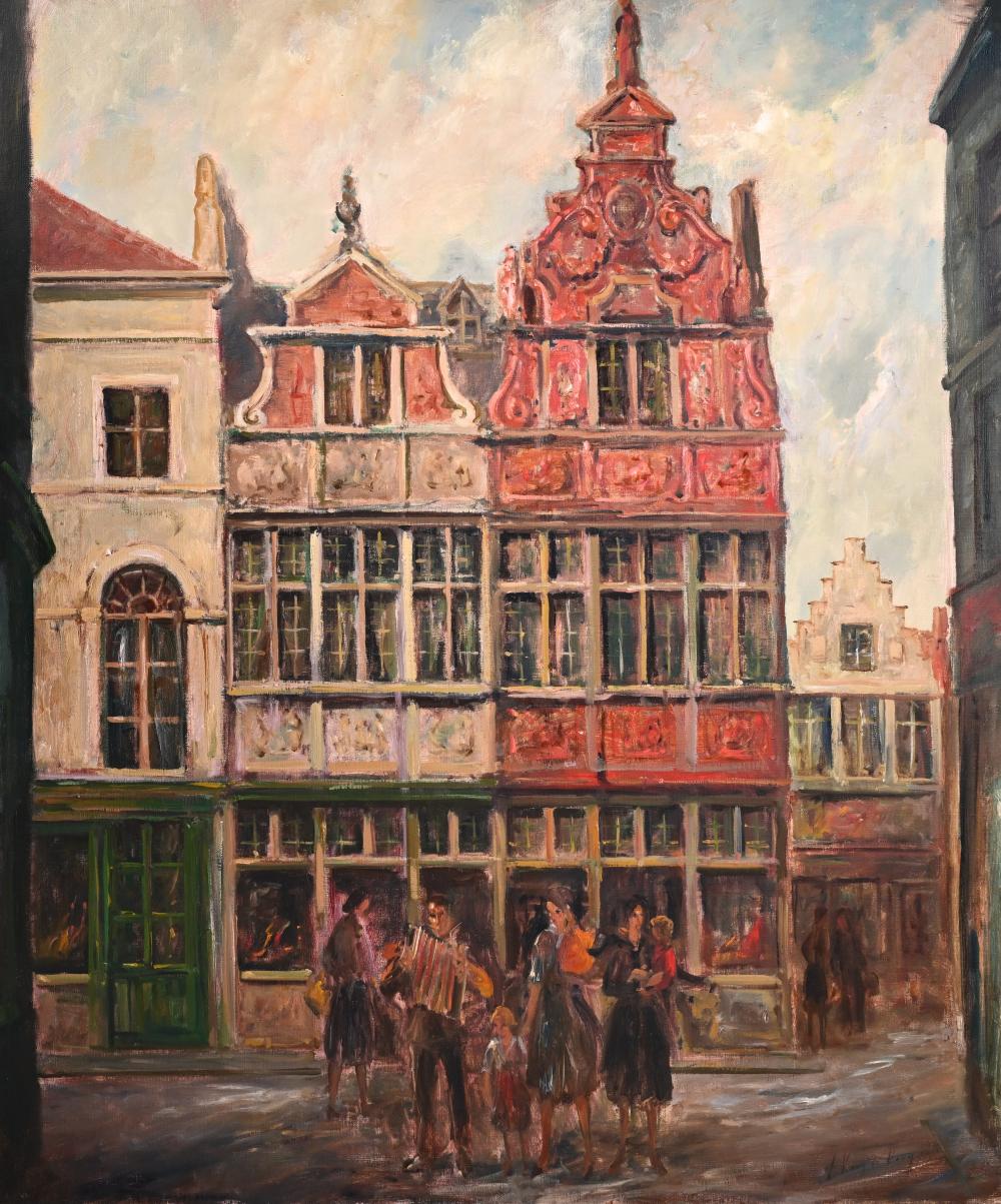 julien van de veegaete 1886 1960 oil on canvas house of jan palfijn and caf de hel in ghent signed · Maison Jules Veilinghuis · 2025-11-29 Julien van de Veegaete comparable auction result: julien van de veegaete 1886 1960 oil on canvas house of jan palfijn and caf de hel in ghent signed
