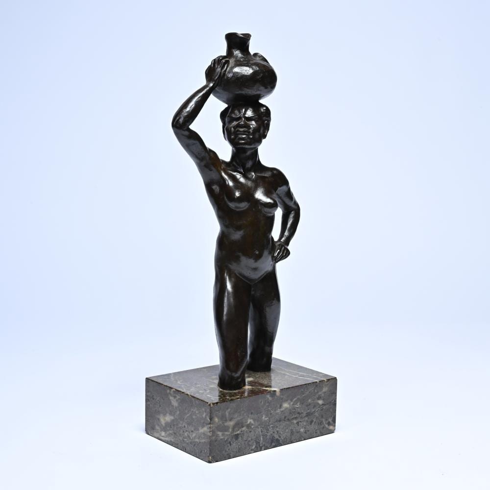 Arthur Dupagne comparable auction result: arthur dupagne 1895 1961 attributed bronze sculpture porteuse d eau on marble base