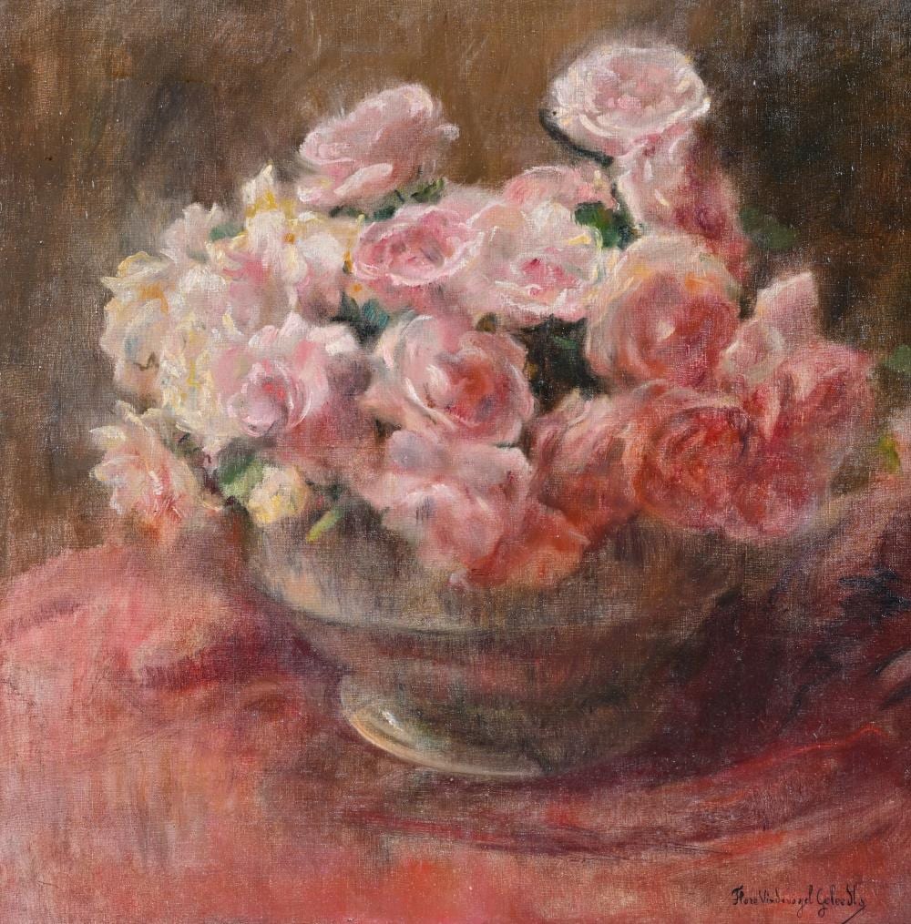 Flore Geleedts comparable auction result: flore vindevogel geleedts 1866 1938 oil on canvas still life with roses