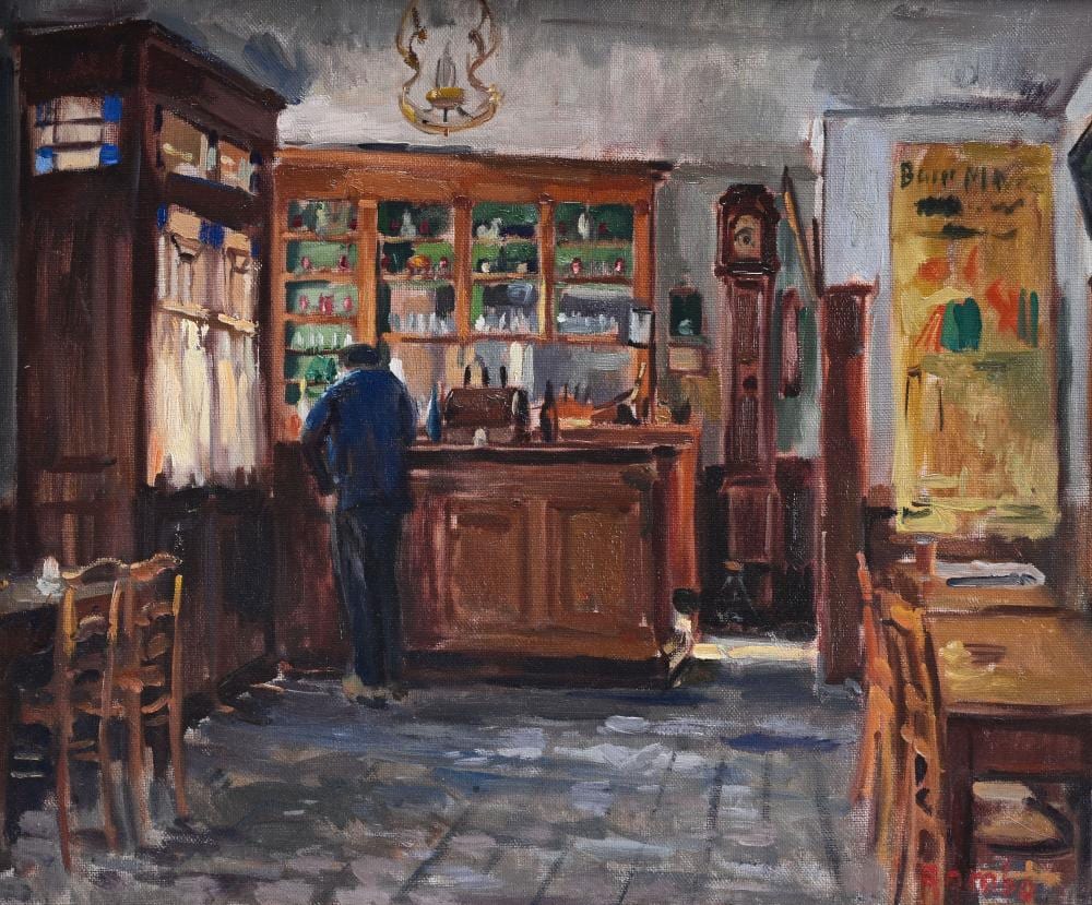 Jules Rambo comparable auction result: jules rambo 1896 1974 oil on canvas caf interior signed
