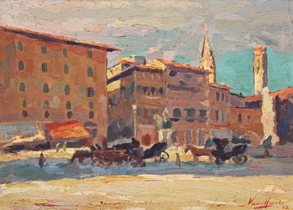 eugene van mierlo 1880 1972 oil on canvas southern courtyard signed and dated 1912 · Maison Jules Veilinghuis · 2025-11-29 Eugene van Mierlo comparable auction result: eugene van mierlo 1880 1972 oil on canvas southern courtyard signed and dated 1912