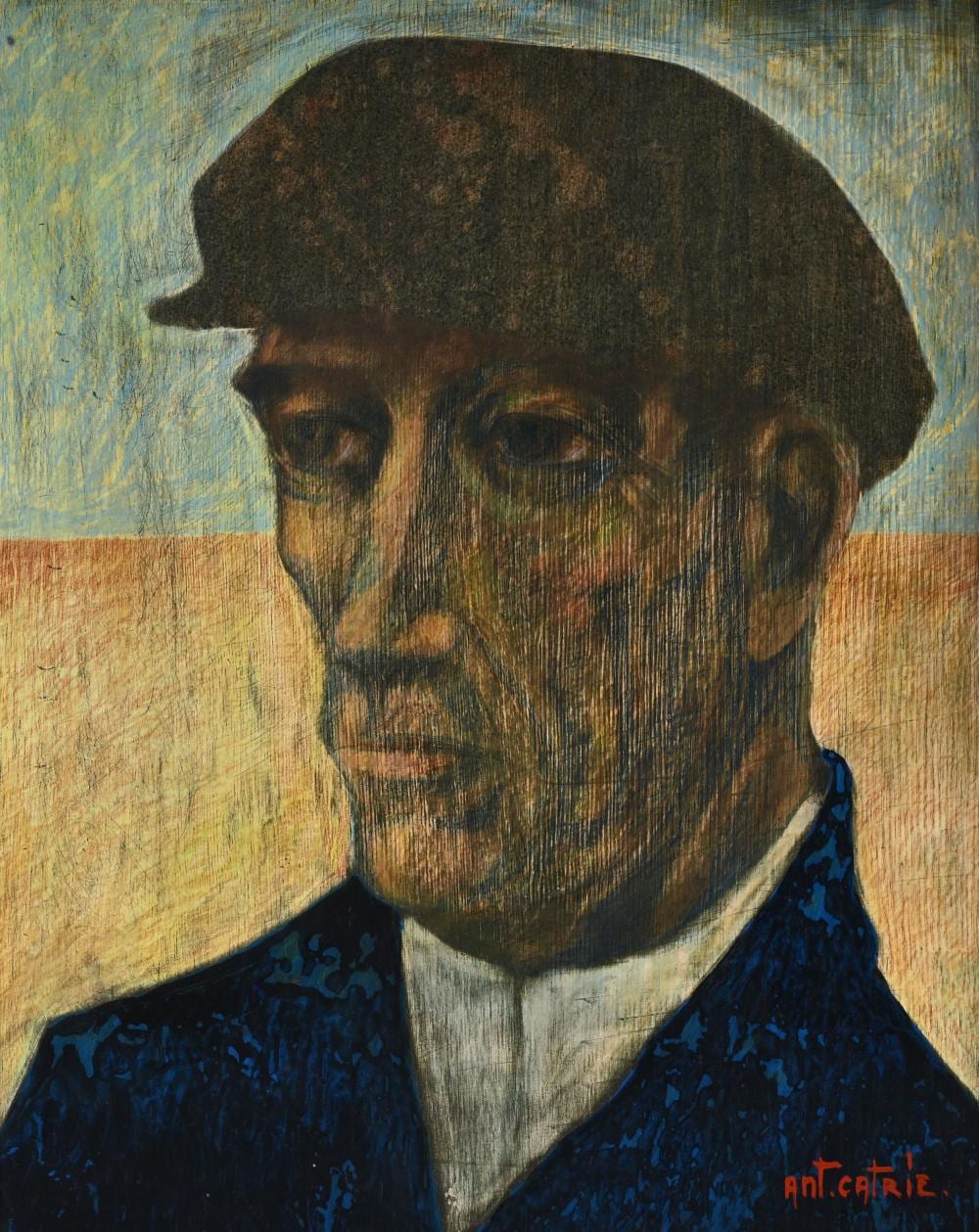 Antoon Catrie comparable auction result: antoon catrie 1924 1977 oil on panel peasant head signed