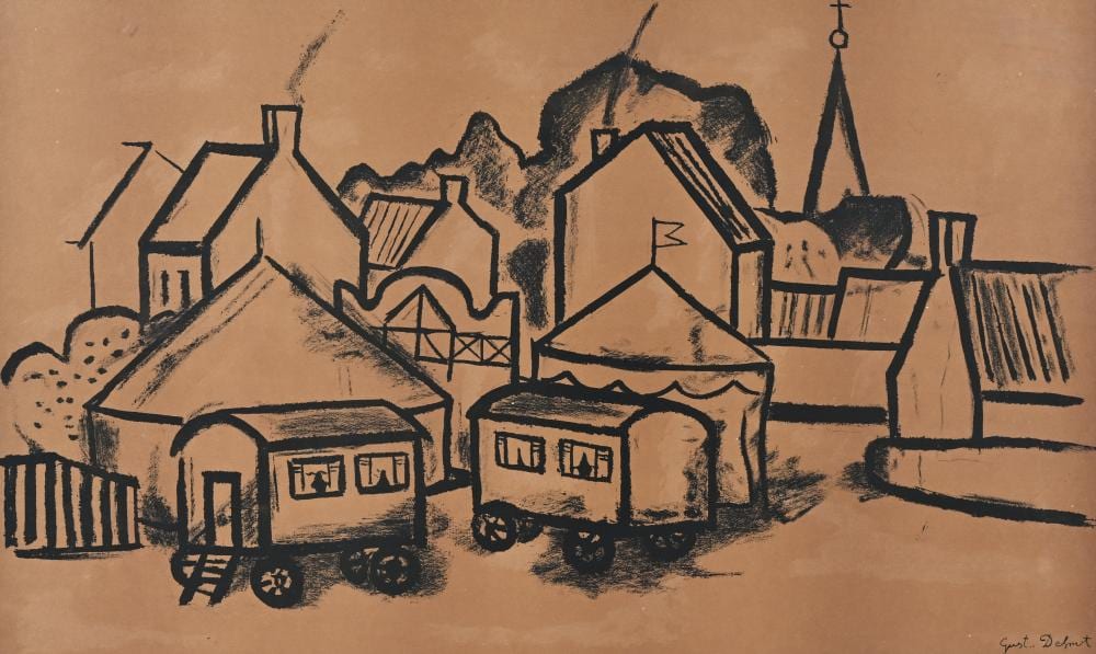 Gustave de Smet comparable auction result: gustave de smet 1877 1943 lithograph circus in the village circa 1930 signed
