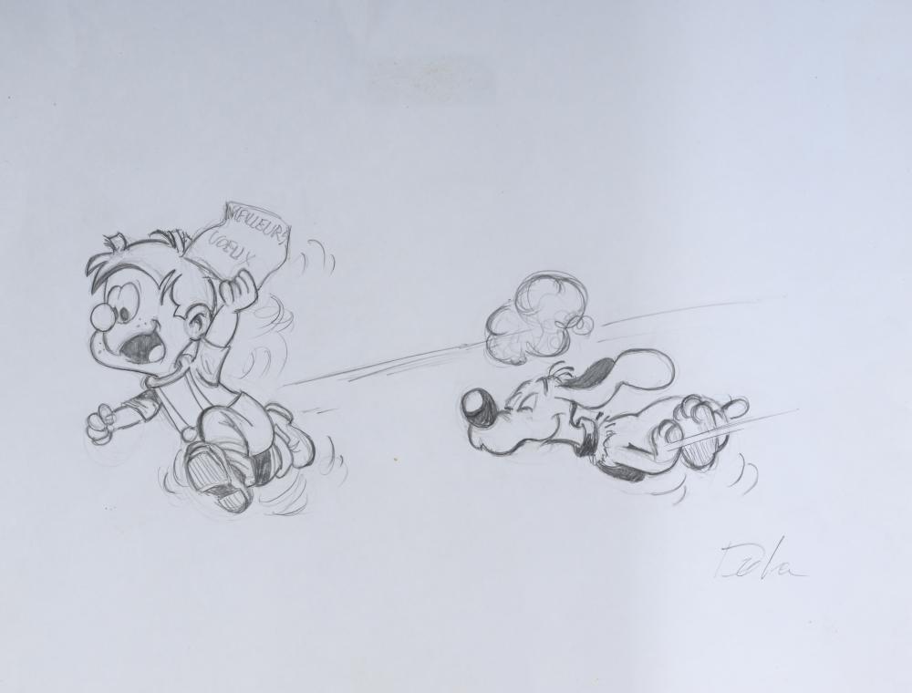 Jean Roba comparable auction result: jean roba 1930 2006 pencil drawing boule et bill signed