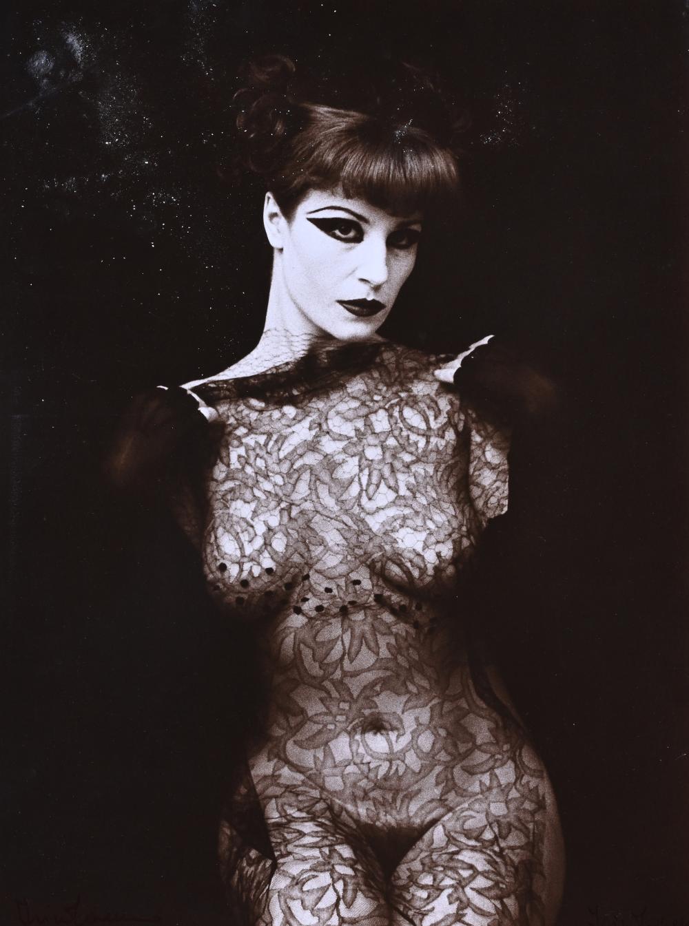 Irèna Ionesco comparable auction result: irina ionesco 1930 2022 gelatin silver print nude woman in a fishnet dress signed