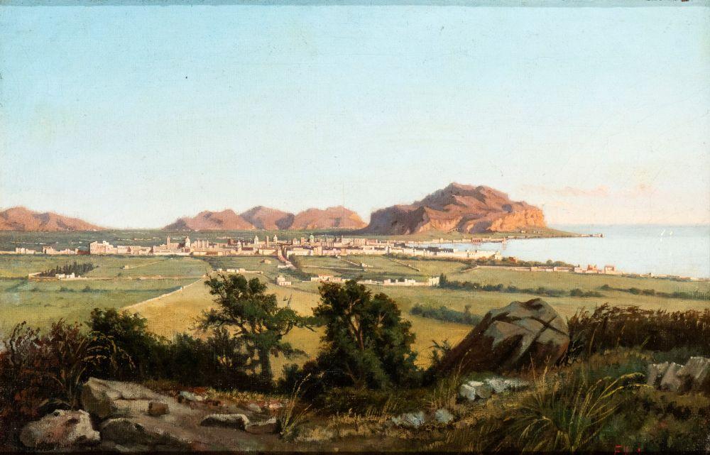 Francesco Lojacono comparable auction result: francesco lojacono palermo 1838 1915 palermo and monte pellegrino 1865 ca