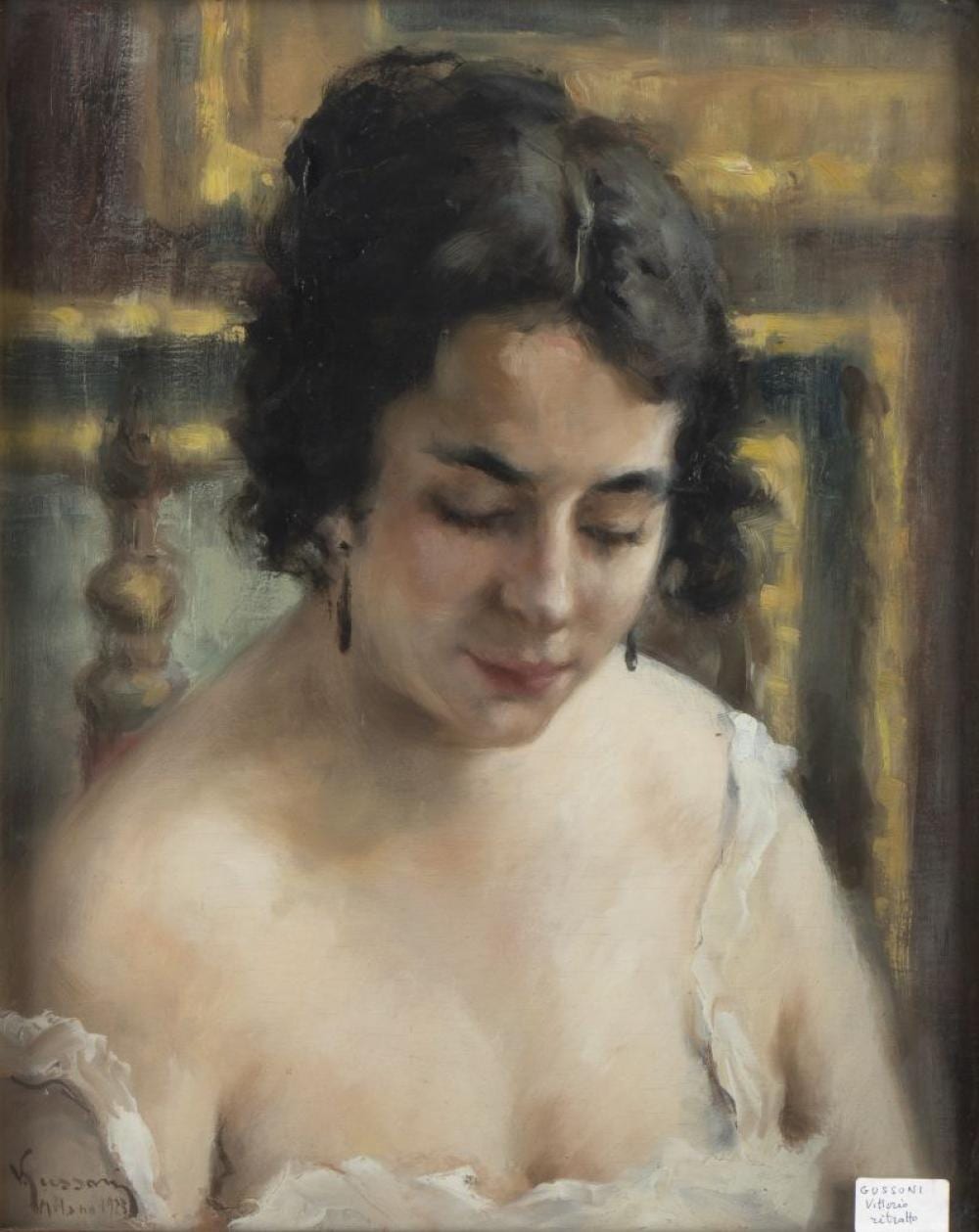 Vittorio Gussoni comparable auction result: vittorio gussoni milano 1893 sanremo 1968 portrait of a woman 1923