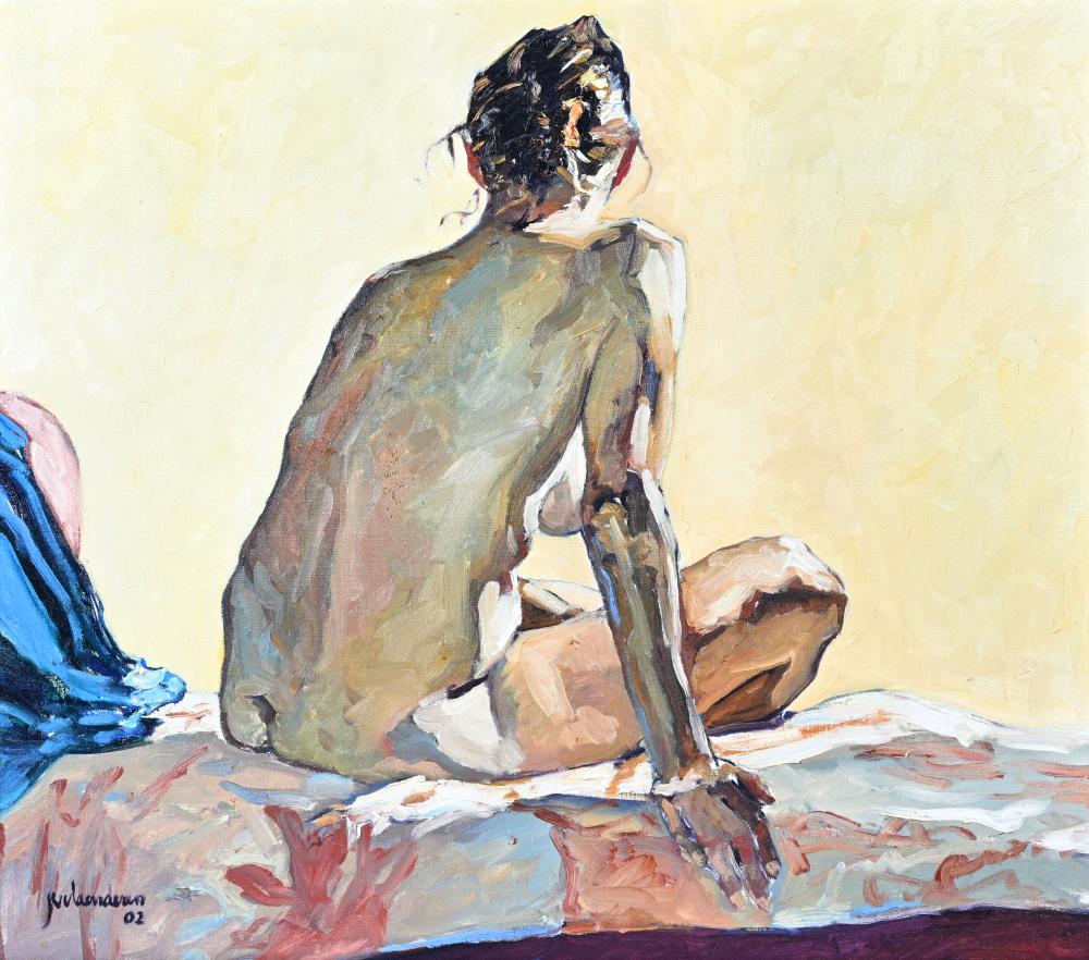 johan van vlaenderen 1952 oil on canvas back left nude on the bed signed and dated 2002 · Maison Jules Veilinghuis · 2025-12-01 Johan van VLAENDEREN comparable auction result: johan van vlaenderen 1952 oil on canvas back left nude on the bed signed and dated 2002