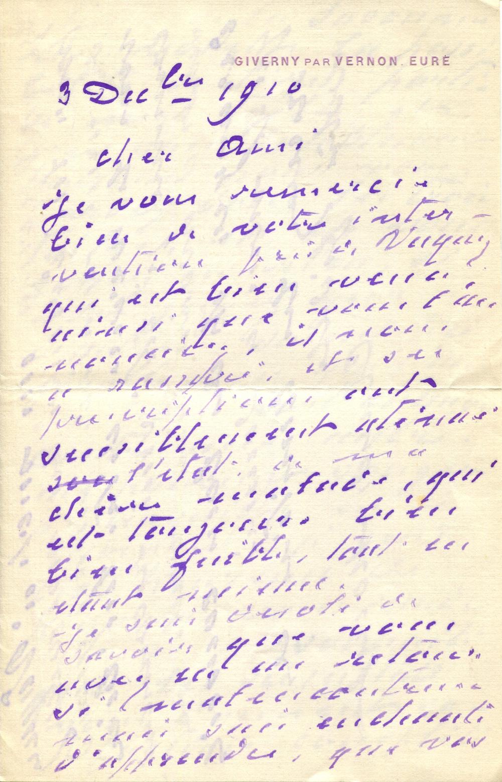 MONET CLAUDE: (1840-1926) ´ I am delighted to learn that your artists at the Savonnerie see the potential of my paintings´ sold by International Autograph Auctions Europe, S.L., lot 948 — auction record photograph
