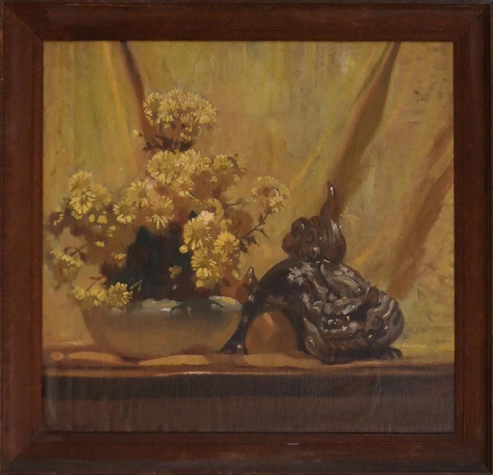 Fred Leist comparable auction result: frederick william leist still life with flowers