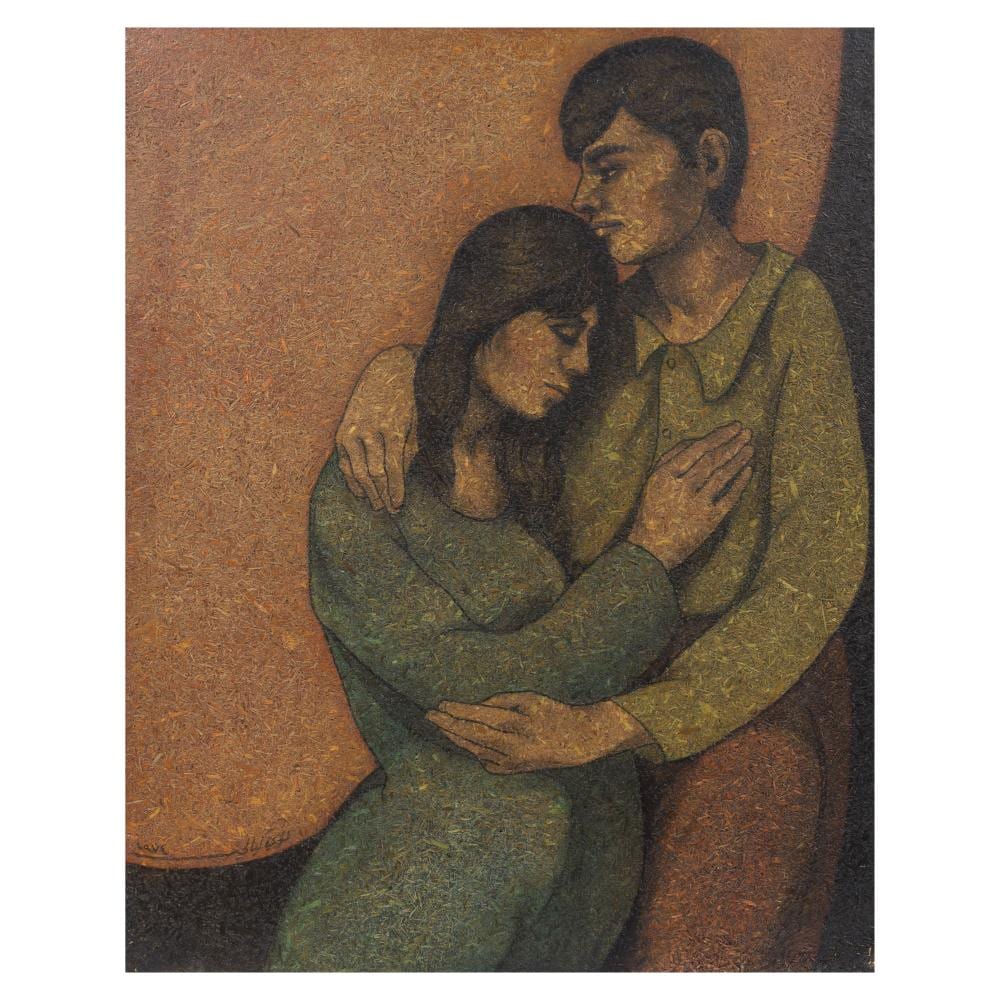 Louay Kayyali comparable auction result: louay kayyali syria 1934 1978 the young lovers al ashiqan al saghiran