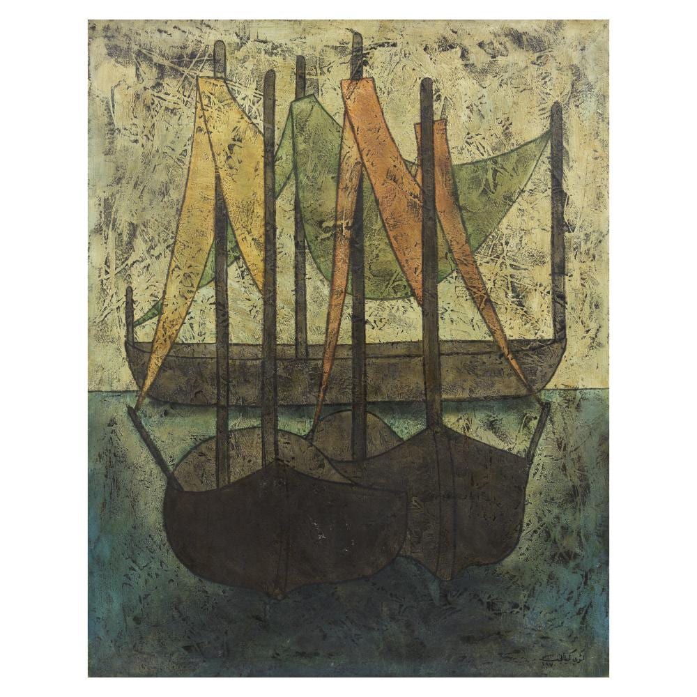 Louay Kayyali comparable auction result: louay kayyali syria 1934 1978 the boats marakab