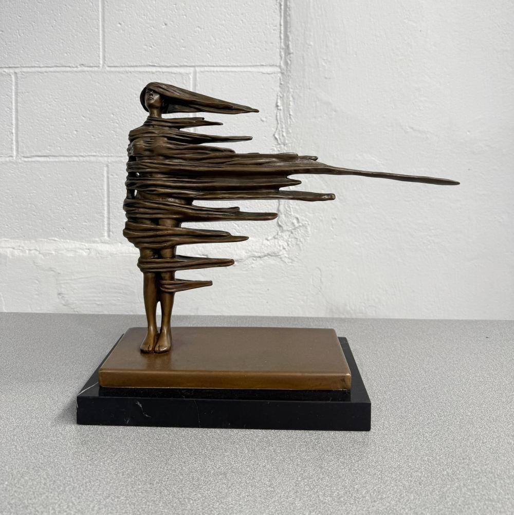 Surrealist Dancer, bronze sculpture after Salvador Dali. Height: 36cm x width: 40cm x weight: 7kg sold by Lawsons, lot 5022 — auction record photograph