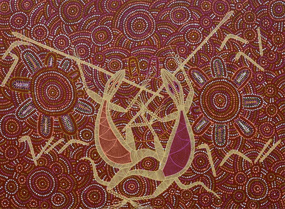 Gary Reid-Wilson comparable auction result: gary wilson reid tjampitjinpa wati ngintaka acrylic on linen 80cm x 109cm