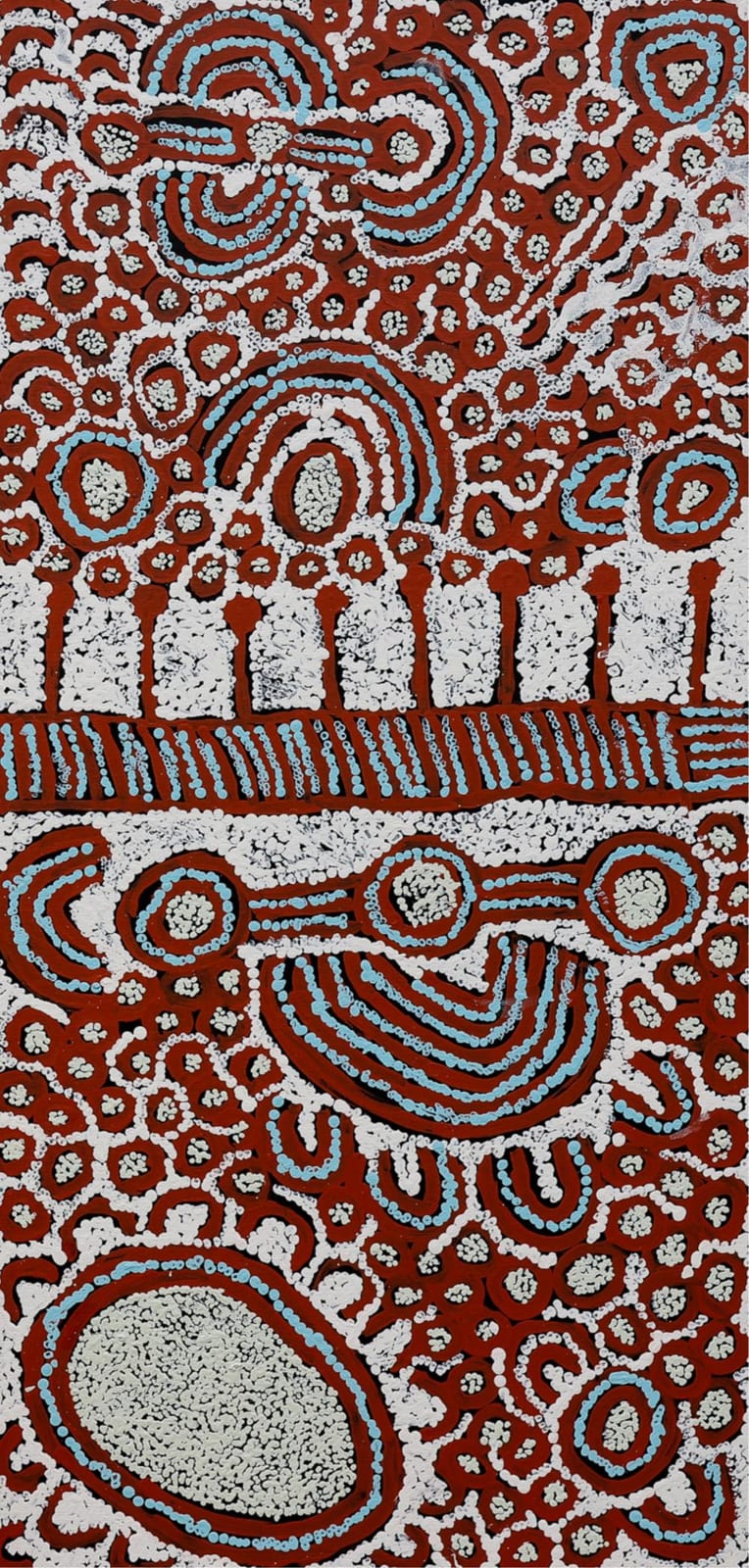 Yinarupa Nangala comparable auction result: yinarupa nangala ngamurra dreaming acrylic on canvas 99cm x 48cm