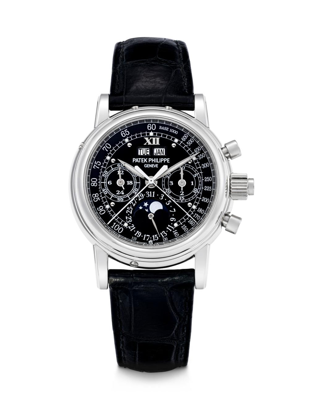 Patek Philippe. A Possibly Unique And IMPORTANT PLATINUM SPLIT SECONDS.… comparable sale