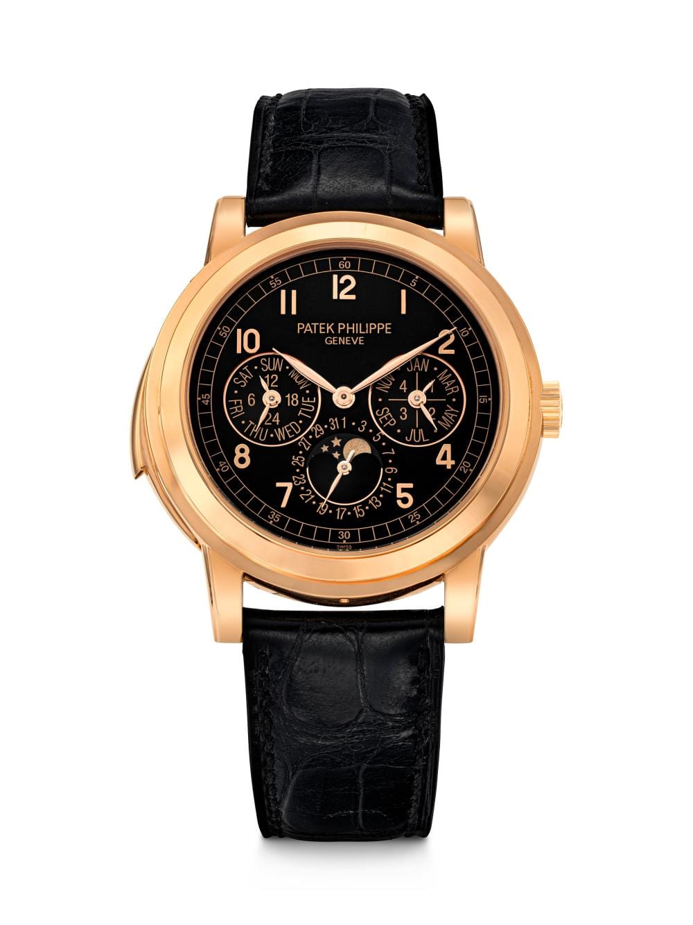 Patek Philippe. A Very Rare 18K PINK GOLD AUTOMATIC “CATHEDRAL” MINUTE.… comparable sale