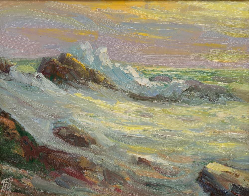 Alec John Garner comparable auction result: alec john garner waves crashing on the shore