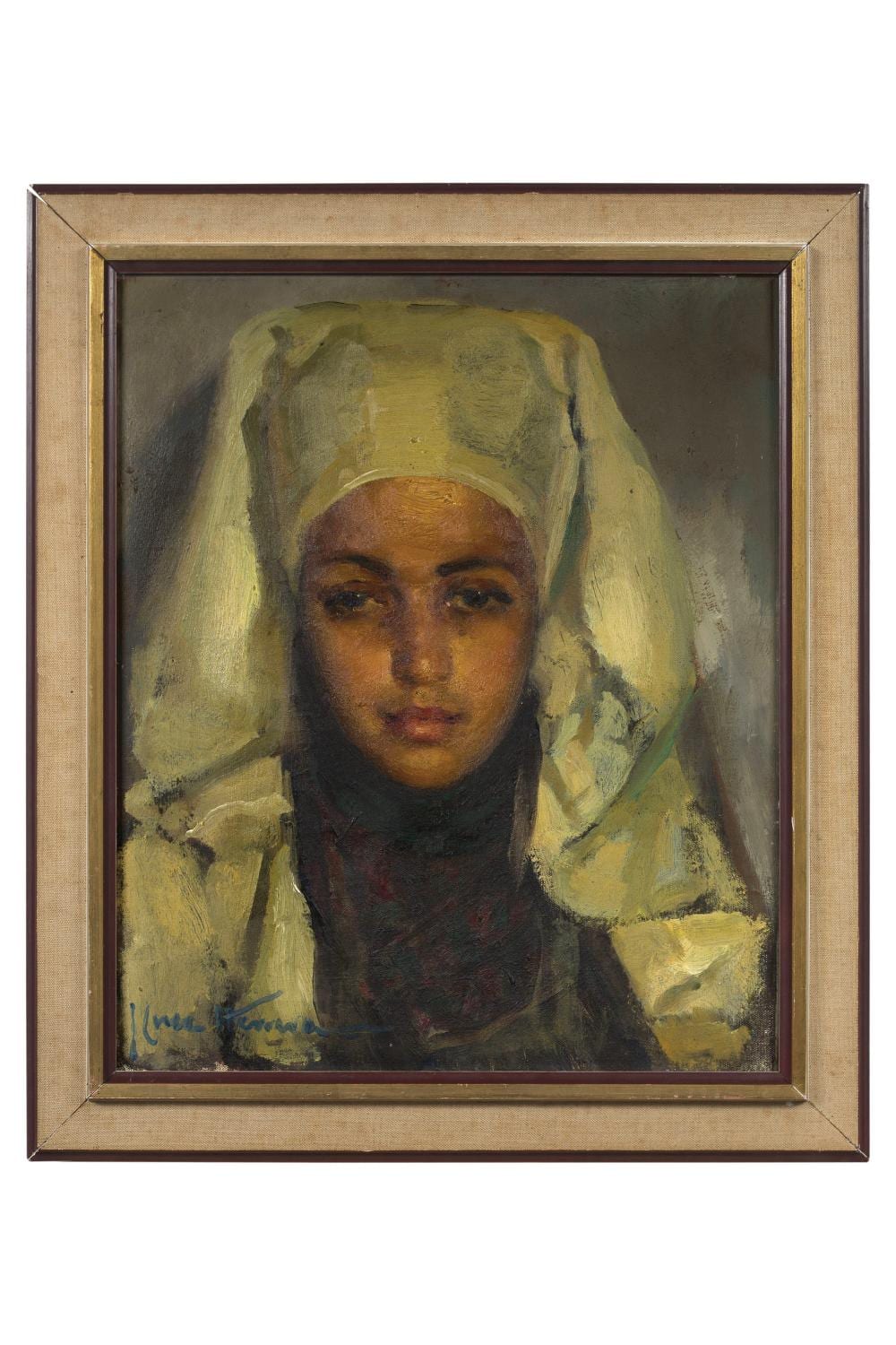 José Cruz Herrera comparable auction result: jos cruz herrera 1890 1972 la chilaba blanche maroc