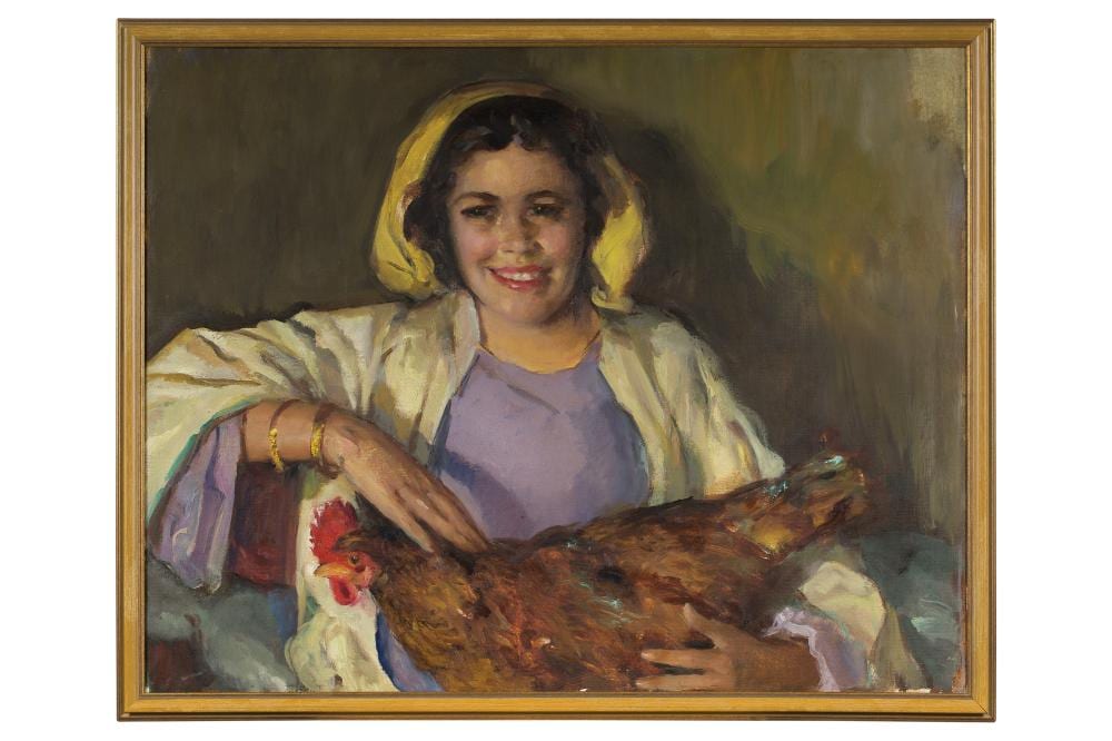 José Cruz Herrera comparable auction result: jos cruz herrera 1890 1972 beaut marocaine la poule