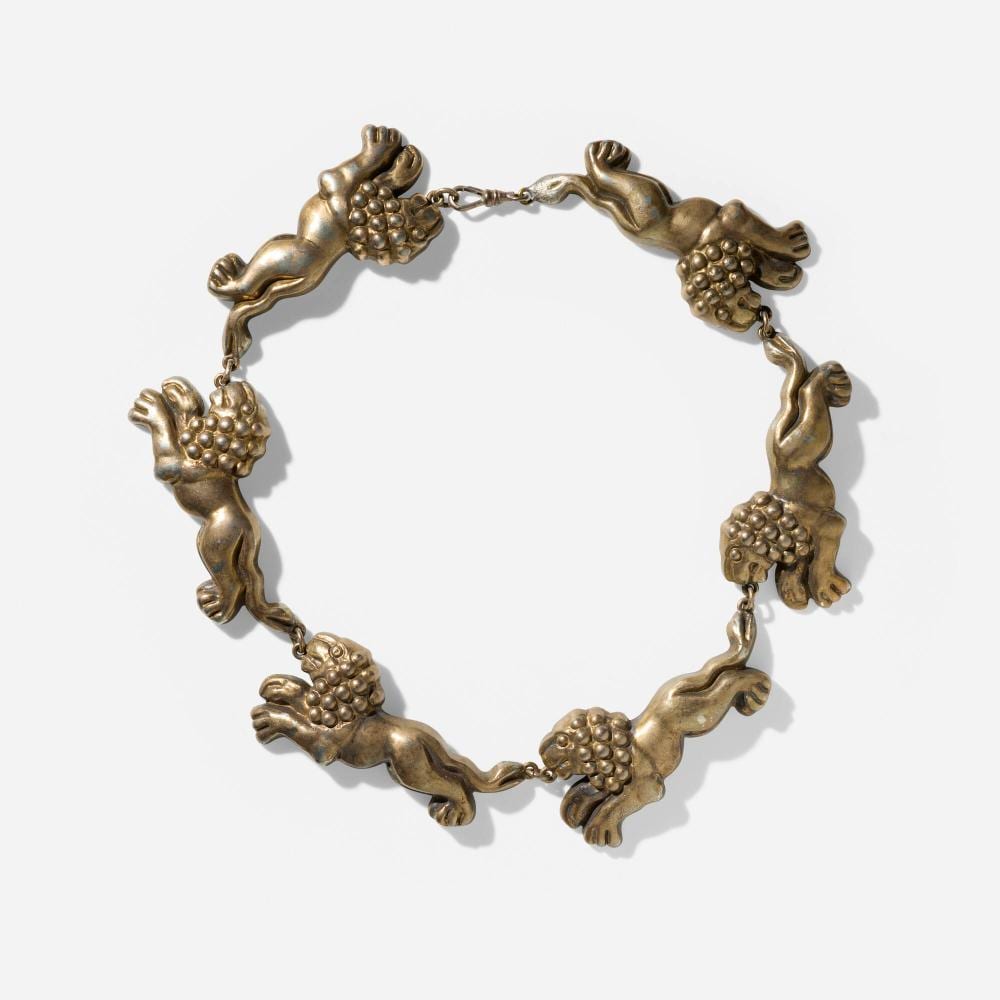 Anna Petrus comparable auction result: anna petrus lion necklace