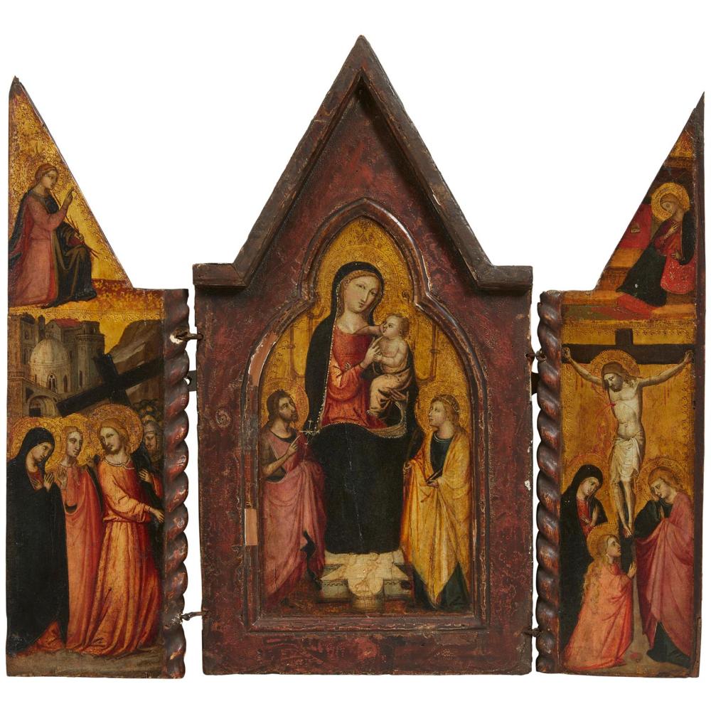 Bicci di Lorenzo comparable auction result: bicci di lorenzo florence 1373 1452 the central panel the madonna and child enthroned and flanked by two angels the left wing