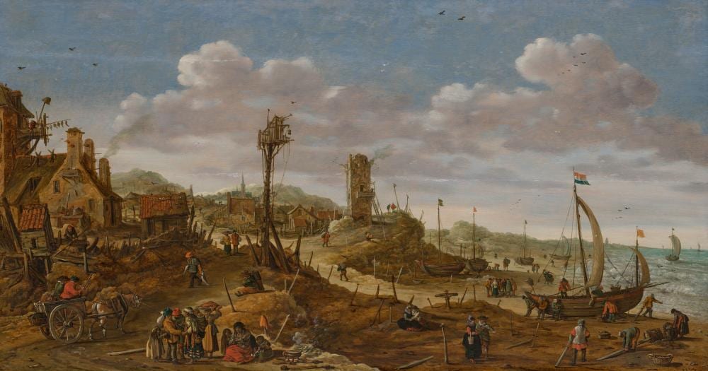 Jan van Goyen comparable auction result: jan van goyen leiden 1596 1656 the hague a coastal scene with boats draw