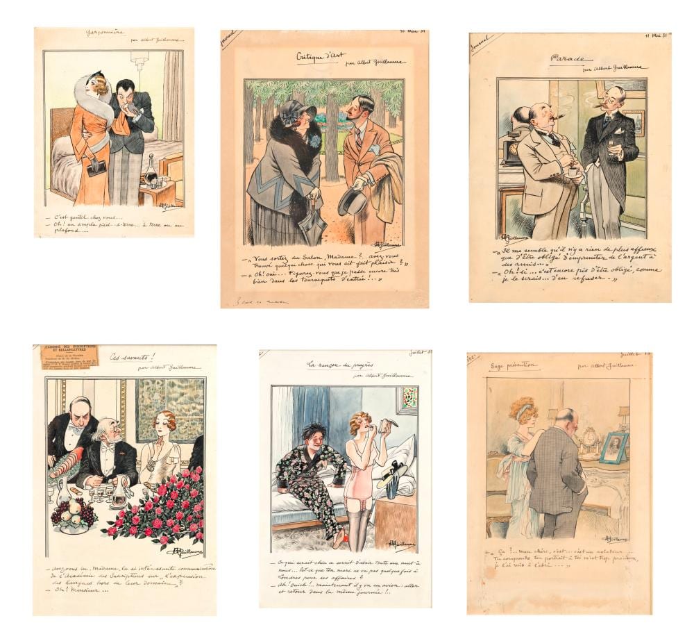 Albert Guillaume comparable auction result: albert guillaume paris 1873 1942 faux en p rigord six caricatures gar