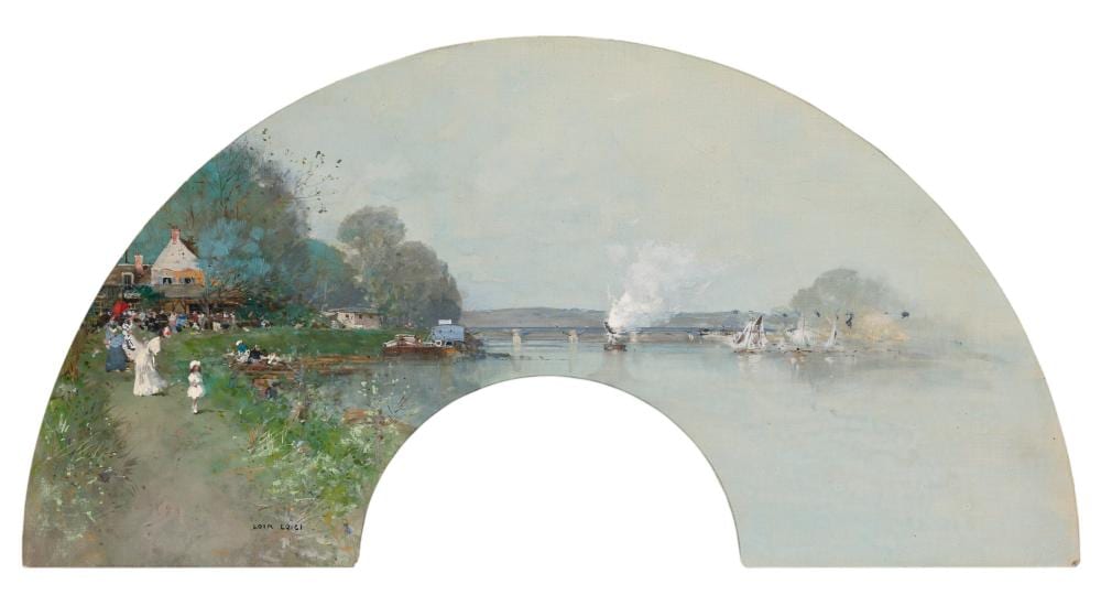 Luigi Loir comparable auction result: luigi loir goritz 1845 1916 paris projet d ventail promenade sur les b