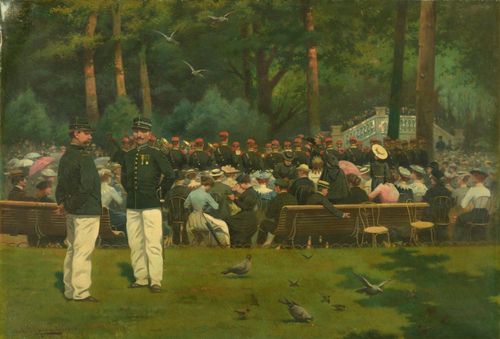 Jules Monge comparable auction result: jules monge marseille 1855 1934 paris concert militaire parc monceau