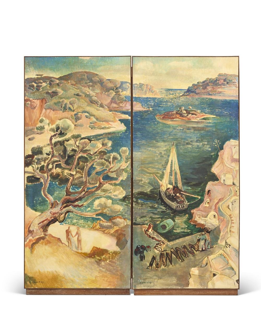 Nanette Genoud comparable auction result: nanette genoud 1907 1987 a mediterranean coastline huile sur toilechaqu